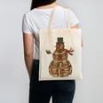Christmas Snowman Made Of Books Holiday Reading Xmas Canvas Tote Bag