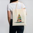 Christmas Tree Of Books Holiday Canvas Tote Bag