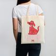 Clifford The Big Red Dog Pink Text With Bow Illustrated Book Canvas Tote Bag