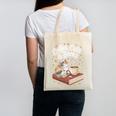 Coffee Cats & Books Cute Cat Book Lover Reading Canvas Tote Bag