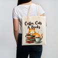 Coffee Cats And Books Lover For Women & Girls Coffee Canvas Tote Bag