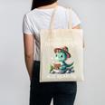 All The Cool Dinosaurs Are Reading Book Reader T-Rex Kawaii Canvas Tote Bag