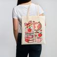 Coquette Teacher School Supplies Bows Books Globe Apple Cute Canvas Tote Bag
