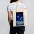 Cosmic Botanical Book Lover Reading Canvas Tote Bag