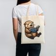 Cute Book Sea Otter Canvas Tote Bag