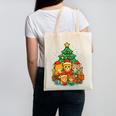 Cute Cats Reading Books Christmas Tree Canvas Tote Bag Cute Cats Reading Books Christmas Tree Canvas Tote Bag