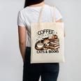 Cute Coffee Cats Books Lover Idea Women Men Kids Canvas Tote Bag Cute Coffee Cats Books Lover Idea Women Men Kids Canvas Tote Bag