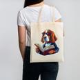 Cute Dog Basset Hound Reading Book Canvas Tote Bag Cute Dog Basset Hound Reading Book Canvas Tote Bag