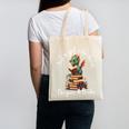 Cute Dragon Reading Book Bookworm Dragon And Books For Women Canvas Tote Bag
