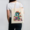 Cute Dragon Reading a Book Bookworm For Men Women Kid Canvas Tote Bag Cute Dragon Reading a Book Bookworm For Men Women Kid Canvas Tote Bag