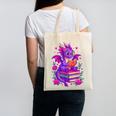Cute Dragon Reading Books Bookworm Canvas Tote Bag