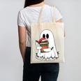 Cute Ghost Holding Books Bookish Christmas Canvas Tote Bag