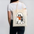 Cute Ghost Reading Book Spooky Season Halloween Costume Kids Canvas Tote Bag