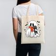 Cute Halloween Ghost Reading Book Canvas Tote Bag Cute Halloween Ghost Reading Book Canvas Tote Bag
