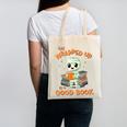 Cute Halloween Teacher Librarian Mummy Reading Books Canvas Tote Bag Cute Halloween Teacher Librarian Mummy Reading Books Canvas Tote Bag