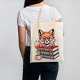 Cute Nerdy Fox Read Books Be Kind Stay Weird Book Club Premium Tri-Blend Canvas Tote Bag