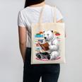 Cute Polar Bear Is Reading a Book Reading Polar Bear Canvas Tote Bag