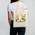 Cute Rabbit And Book Women Girls Reading Book Rabbit Lover Canvas Tote Bag Cute Rabbit And Book Women Girls Reading Book Rabbit Lover Canvas Tote Bag