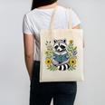 Cute Raccoon Reading Book Flowers Canvas Tote Bag