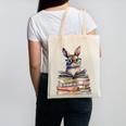 Cute Reading Bunny With Glasses Books Bookworm Reader Book Premium Tri-Blend Canvas Tote Bag