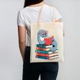 Cute Reading Seal On Books Book Lover Canvas Tote Bag Cute Reading Seal On Books Book Lover Canvas Tote Bag