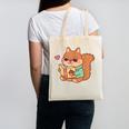 Cute Squirrel Reading A Book Lovers Anime Kawaii Women Kids Canvas Tote Bag Cute Squirrel Reading A Book Lovers Anime Kawaii Women Kids Canvas Tote Bag