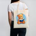 Cute Teddy Bear Reading Book Fun Canvas Tote Bag