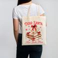 Dear Santa More Books Please Coquette Bow Books Christmas Canvas Tote Bag Dear Santa More Books Please Coquette Bow Books Christmas Canvas Tote Bag