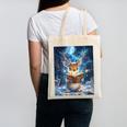 Deer Reads Book Women Girls Reindeer Canvas Tote Bag