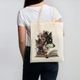 Dog Book Flower Canvas Tote Bag Dog Book Flower Canvas Tote Bag