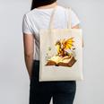Dragon Fantasy Book Lover Bookish Reader Bookworm Wildflower Canvas Tote Bag Dragon Fantasy Book Lover Bookish Reader Bookworm Wildflower Canvas Tote Bag