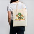 Dragon Reading Book Bookworm Canvas Tote Bag