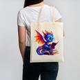 Dragon Reading a Book Bookworm Book Lover Canvas Tote Bag