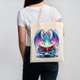 Dragon Reading Book Lover Canvas Tote Bag