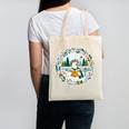 Duck Wilderness Book Reading Illustration Floral Canvas Tote Bag