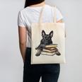 Dutch Shepherd Books Reading Dog Breed Graphic Canvas Tote Bag Dutch Shepherd Books Reading Dog Breed Graphic Canvas Tote Bag