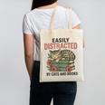 Easily Distracted By Cats And Books Vintage Canvas Tote Bag