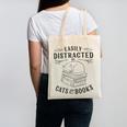 Easily Distracted By Cats And Books For Women Canvas Tote Bag Easily Distracted By Cats And Books For Women Canvas Tote Bag