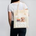 Easily Distracted By Goldens & Books Golden Retriever Dog Canvas Tote Bag Easily Distracted By Goldens & Books Golden Retriever Dog Canvas Tote Bag