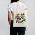 Enchanted Open Book With Blooming Flowers Canvas Tote Bag