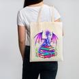 Fantasy Dragon Reading Books Bookworm Canvas Tote Bag Fantasy Dragon Reading Books Bookworm Canvas Tote Bag