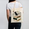 Fantasy Drama Tragedy Cat Book Lover Reading Humor Canvas Tote Bag