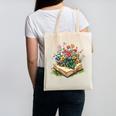 Floral Book Bloom Wildflowers Literature Nature Fantasy Canvas Tote Bag Floral Book Bloom Wildflowers Literature Nature Fantasy Canvas Tote Bag