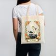 Floral Tarot Card The Reader Skeleton Reading Book Canvas Tote Bag