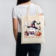 Ghost Reading Book Coquette Bow Halloween Girl Toddler Kid Premium Canvas Tote Bag