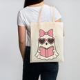 Ghost Reading Book Halloween Cat Lover Canvas Tote Bag Ghost Reading Book Halloween Cat Lover Canvas Tote Bag