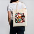 Gingerbread Reading Book Lovers Christmas Bookworm Librarian Premium Canvas Tote Bag