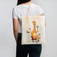 Giraffe Reading Tea Books Coffee Book Lover Graphic Canvas Tote Bag