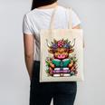 Highland Cow Book Floral Bookworm Canvas Tote Bag Highland Cow Book Floral Bookworm Canvas Tote Bag