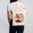 I'd Rather Be Reading Cute Fox Book Lover Reader Bookworm Canvas Tote Bag